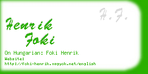 henrik foki business card